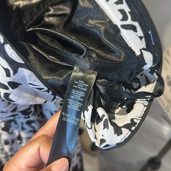 WHBM Chiffon Black and White Overlay Dress Size 14 P2P 19” Waist 17” length 39” - Picture 11 of 11